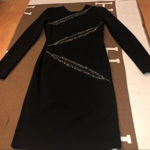 Emilio Pucci Wool Crystal Cutout Long Sleeve Dress